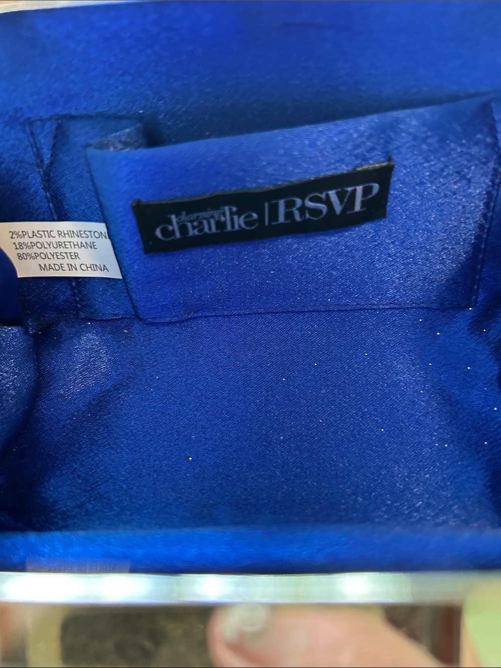 Charming Charlie RSVP Crystal Embellished Silver Evening Clutch - Picture 11 of 11